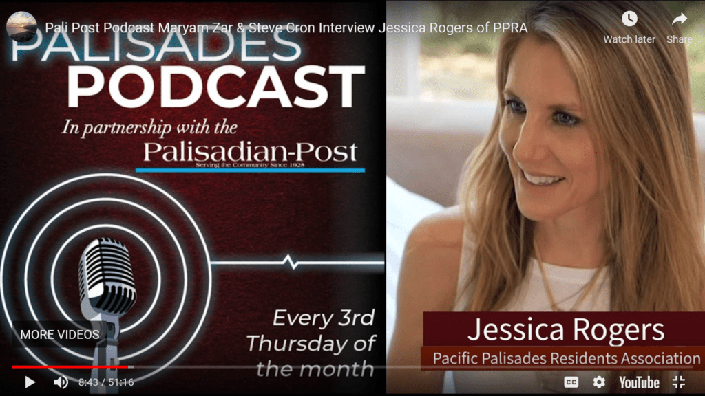 Pali Post Podcast Maryam Zar & Steve Cron Interview Jessica Rogers of PPRA